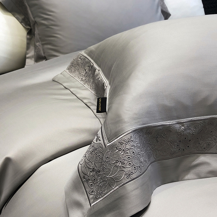 91家纺网 家纺一手货源 找家纺 黑白森林 2024新款50X50S天丝棉磨毛四件套 瑞丽-星空灰