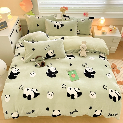 91家纺网 家纺一手货源 找家纺 （总）三朵家纺 2024新款牛奶绒混搭系列四件套