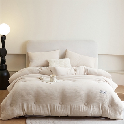 91家纺网 家纺一手货源 找家纺 （总）头等舱 2025新款皱皱双层纱A类20大豆抗菌秋冬被