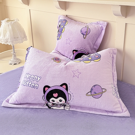 妖妖家纺 2024新款200克牛奶绒单枕套 飞入星球