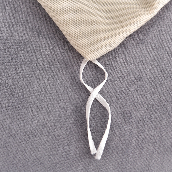 91家纺网 家纺一手货源 找家纺 云家 （包含买家秀）2024新款高克重牛奶绒纯色双拼刺绣四件套珊瑚绒 凯迪系列 凯迪-奶昔白+高级灰