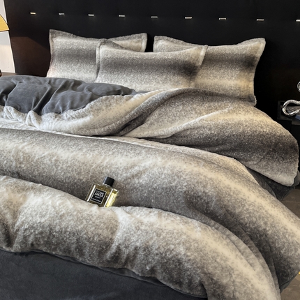 慕尚家纺 2025新款高端亲肤舒适暖芙兔毛四件套 暖芙-霞灰