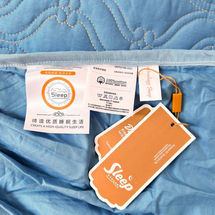 91家纺网 家纺一手货源 找家纺 罗艺轩 2024新款公主风全棉加厚可脱卸床笠式床裙三件套 慕雅-牛仔蓝