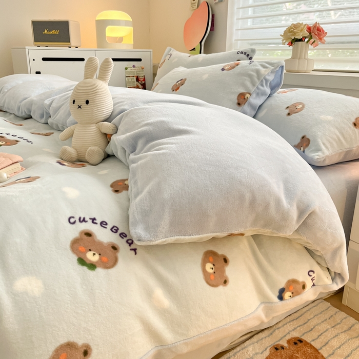 91家纺网 家纺一手货源 找家纺 （总）三朵家纺 2024新款牛奶绒混搭系列四件套