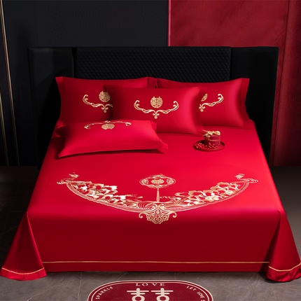 91家纺网 家纺一手货源 找家纺 （总）千禧家纺 2025新款长绒棉绣花婚庆三件套