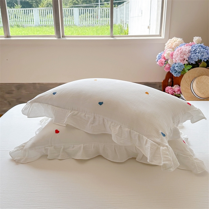 91家纺网 家纺一手货源 找家纺 （总）木楌 2024全棉皱皱纱荷叶边刺绣工艺款四件套