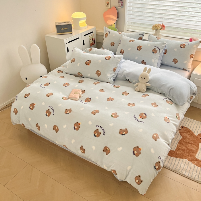 91家纺网 家纺一手货源 找家纺 （总）三朵家纺 2024新款牛奶绒混搭系列四件套