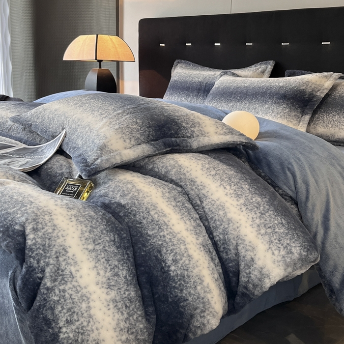 91家纺网 家纺一手货源 找家纺 慕尚家纺 2025新款高端亲肤舒适暖芙兔毛四件套 暖芙-藏蓝