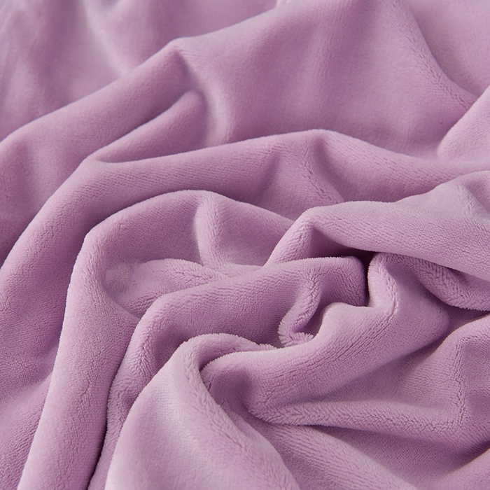 91家纺网 家纺一手货源 找家纺 云家 （包含买家秀）2024新款高克重牛奶绒纯色双拼刺绣四件套珊瑚绒 凯迪系列 凯迪-香芋紫+蜜粉