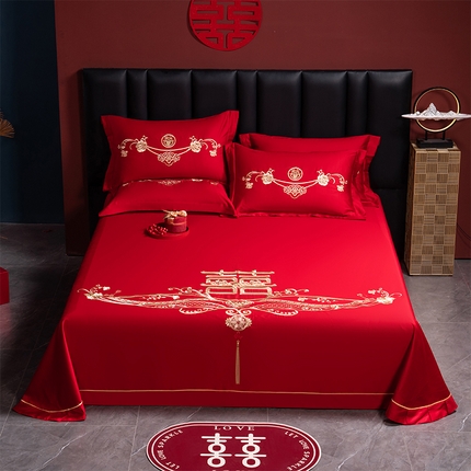 91家纺网 家纺一手货源 找家纺 （总）千禧家纺 2025新款长绒棉绣花婚庆三件套