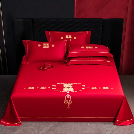 91家纺网 家纺一手货源 找家纺 （总）千禧家纺 2025新款长绒棉绣花婚庆三件套