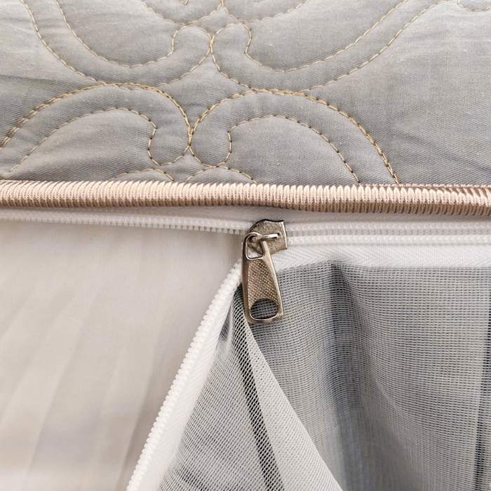 91家纺网 家纺一手货源 找家纺 罗艺轩 2024新款公主风全棉加厚可脱卸床笠式床裙三件套 慕雅-高级灰