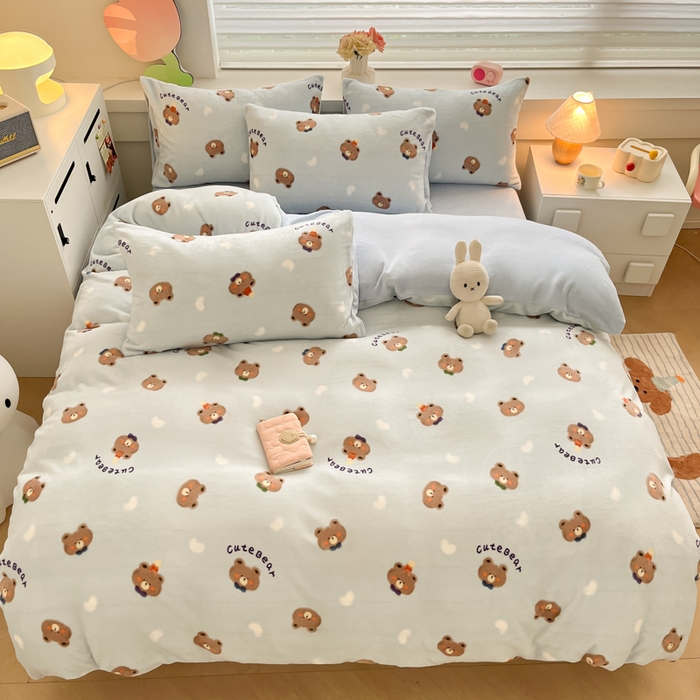 91家纺网 家纺一手货源 找家纺 （总）三朵家纺 2024新款牛奶绒混搭系列四件套