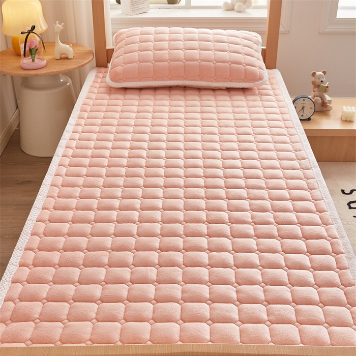 91家纺网 家纺一手货源 找家纺 东宇床垫 2025新款牛奶绒床褥学生床 公主粉