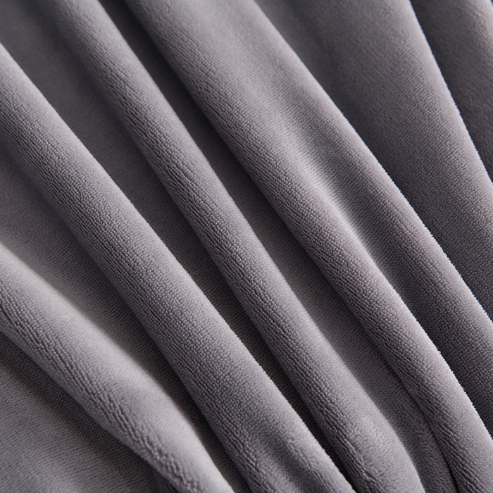 91家纺网 家纺一手货源 找家纺 云家 （包含买家秀）2024新款高克重牛奶绒纯色双拼刺绣四件套珊瑚绒 凯迪系列 凯迪-高级灰+米驼