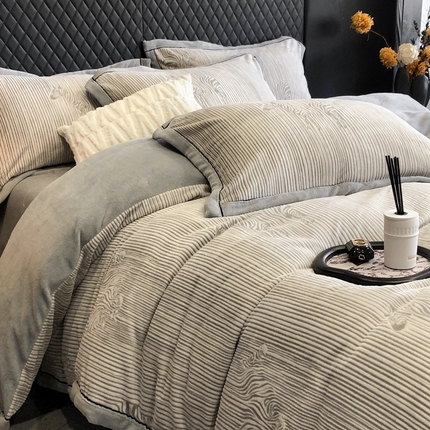 漫调家纺 2024新款轻奢立体着色雕花绒牛奶绒四件套 天马行空