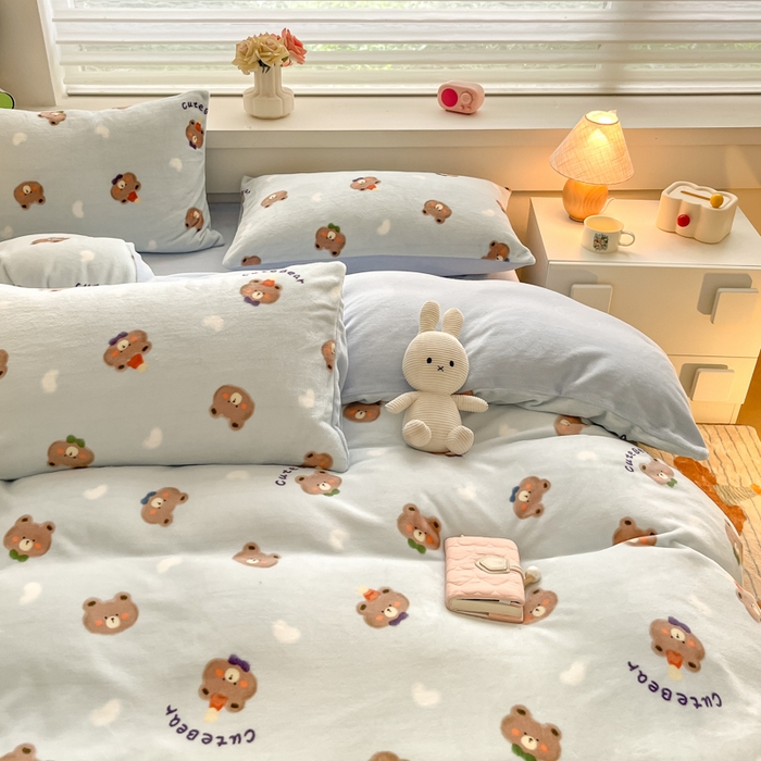 91家纺网 家纺一手货源 找家纺 （总）三朵家纺 2024新款牛奶绒混搭系列四件套