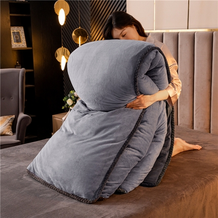 91家纺网 家纺一手货源 找家纺 （总）吾诺 2024 双拼色牛奶绒四件套 风格二