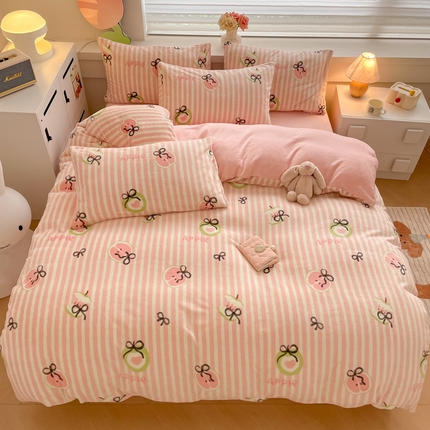 91家纺网 家纺一手货源 找家纺 （总）三朵家纺 2024新款牛奶绒混搭系列四件套