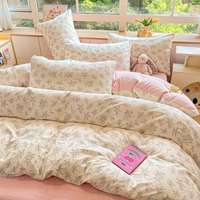 91家纺网 家纺一手货源 找家纺 麦伦家居 2024秋冬新品 多功能床品全棉+牛奶绒四件套 浪漫汐颜