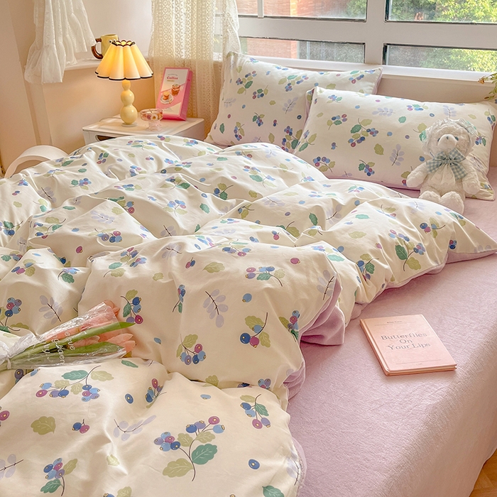 91家纺网 家纺一手货源 找家纺 麦伦家居 2024秋冬新品 多功能床品全棉+牛奶绒四件套 北野花雾