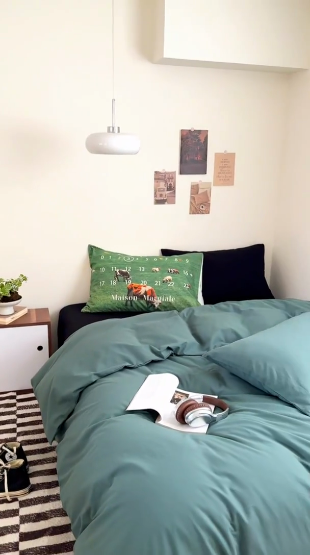 91家纺网 家纺一手货源 找家纺 （总）艾沁家纺 2024新款简约风全棉色织水洗棉混搭四件套