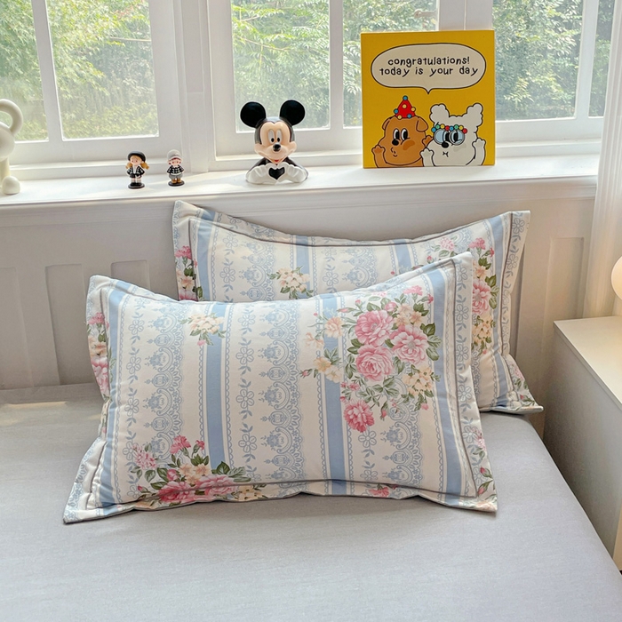 91家纺网 家纺一手货源 找家纺 暖芯优选 2025直播热款加厚全棉磨毛四件套喷气印花纯棉（一字绣工艺款）学生三件套9月上新 晨光