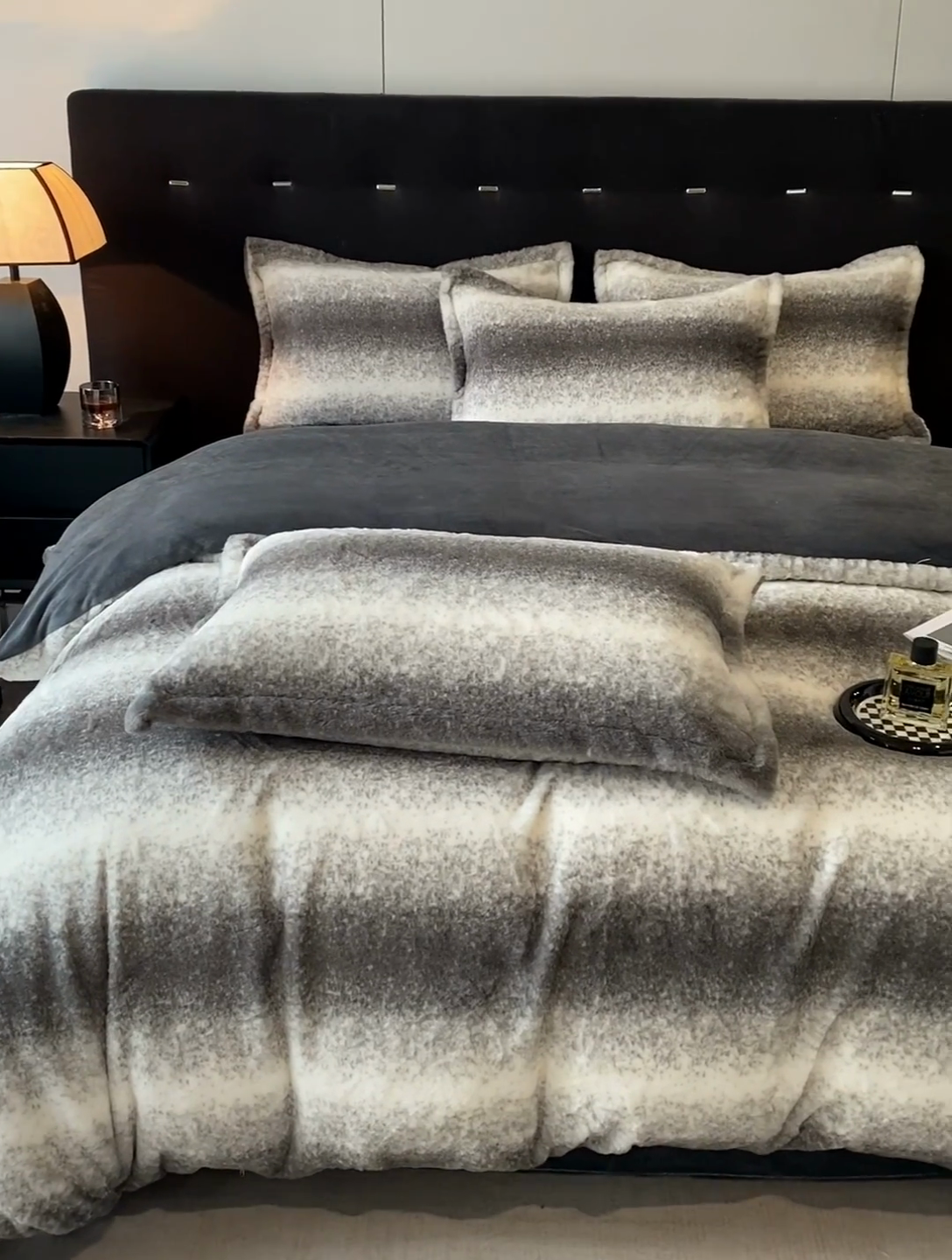 91家纺网 家纺一手货源 找家纺 慕尚家纺 2025新款高端亲肤舒适暖芙兔毛四件套 暖芙-霞灰