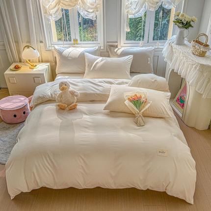 91家纺网 家纺一手货源 找家纺 （总）源莱 2025新款直播TT棉提花水洗棉四件套