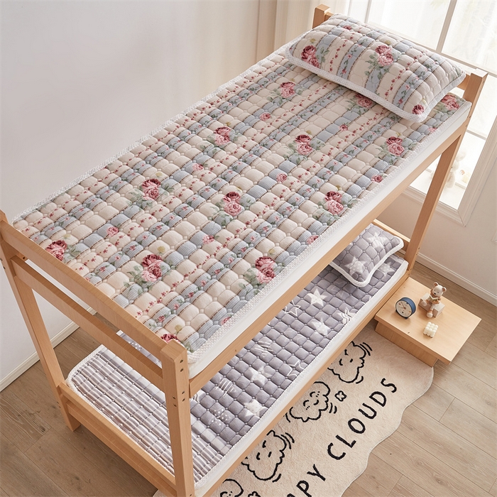 91家纺网 家纺一手货源 找家纺 东宇床垫 2025新款牛奶绒床褥学生床 复古花