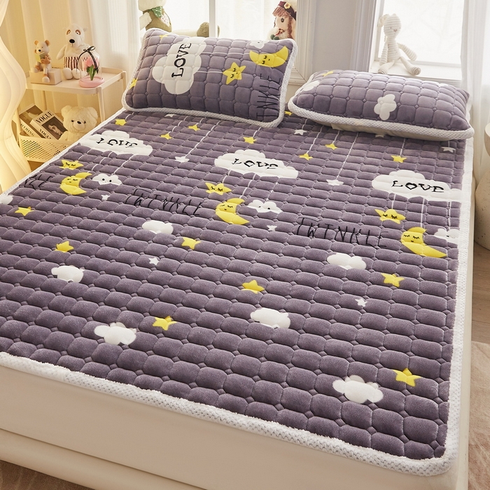 91家纺网 家纺一手货源 找家纺 东宇床垫 2024新款牛奶绒床褥大床 晚安