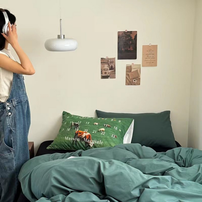 91家纺网 家纺一手货源 找家纺 （总）艾沁家纺 2024新款简约风全棉色织水洗棉混搭四件套