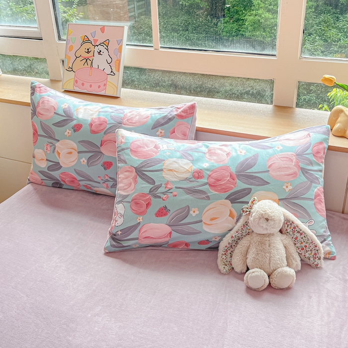 91家纺网 家纺一手货源 找家纺 麦伦家居 2024秋冬新品 多功能床品全棉+牛奶绒四件套郁金花镜紫