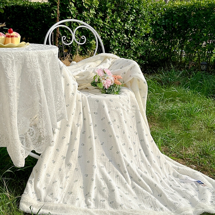 91家纺网 家纺一手货源 找家纺 木楌家居 2025新款皱绉纱空调盖被毯 舒蕊