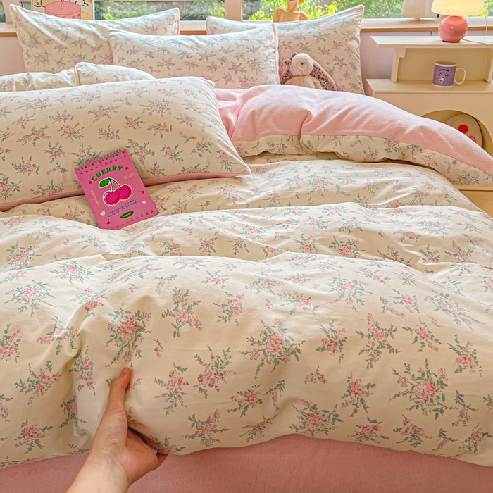 91家纺网 家纺一手货源 找家纺 麦伦家居 2024秋冬新品 多功能床品全棉+牛奶绒四件套 浪漫汐颜