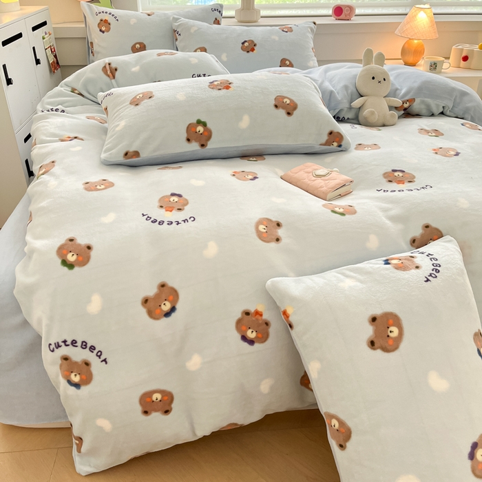 91家纺网 家纺一手货源 找家纺 （总）三朵家纺 2024新款牛奶绒混搭系列四件套