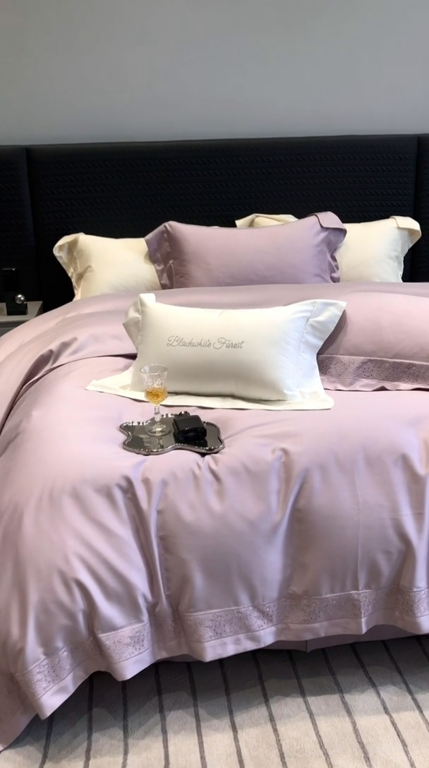 91家纺网 家纺一手货源 找家纺 （总）黑白森林 2024新款50X50S天丝棉磨毛四件套