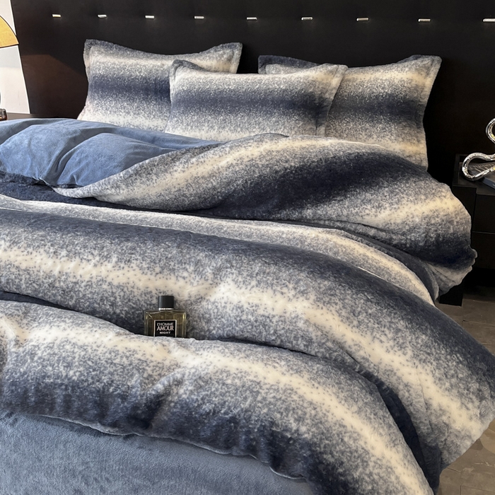 91家纺网 家纺一手货源 找家纺 慕尚家纺 2025新款高端亲肤舒适暖芙兔毛四件套 暖芙-藏蓝