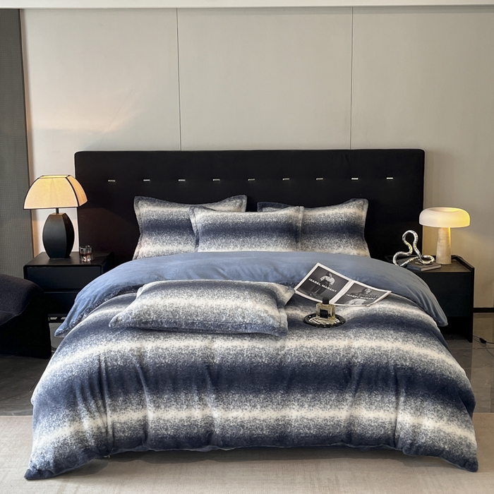 91家纺网 家纺一手货源 找家纺 慕尚家纺 2025新款高端亲肤舒适暖芙兔毛四件套 暖芙-藏蓝