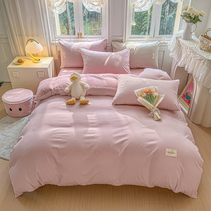 91家纺网 家纺一手货源 找家纺 （总）源莱 2025新款直播TT棉提花水洗棉四件套