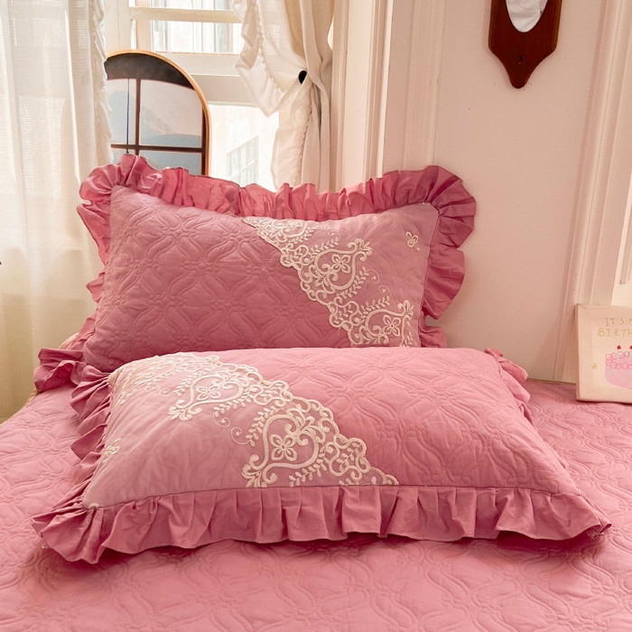 91家纺网 家纺一手货源 找家纺 （总）罗艺轩 2024新款公主风全棉加厚可脱卸床笠式床裙三件套