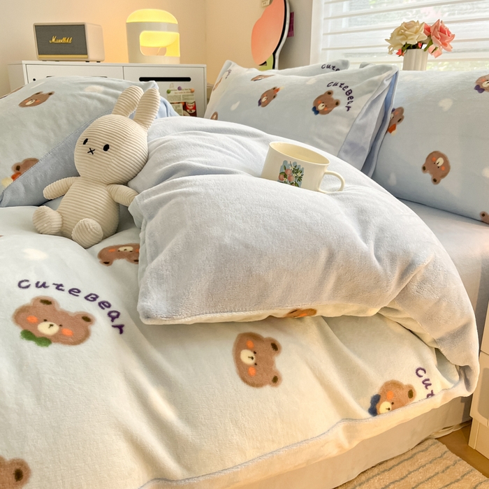 91家纺网 家纺一手货源 找家纺 （总）三朵家纺 2024新款牛奶绒混搭系列四件套