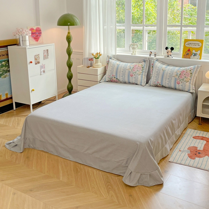 91家纺网 家纺一手货源 找家纺 暖芯优选 2025直播热款加厚全棉磨毛四件套喷气印花纯棉（一字绣工艺款）学生三件套9月上新 晨光