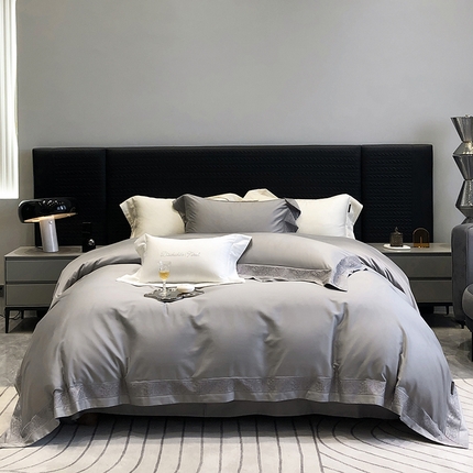 91家纺网 家纺一手货源 找家纺 （总）黑白森林 2024新款50X50S天丝棉磨毛四件套