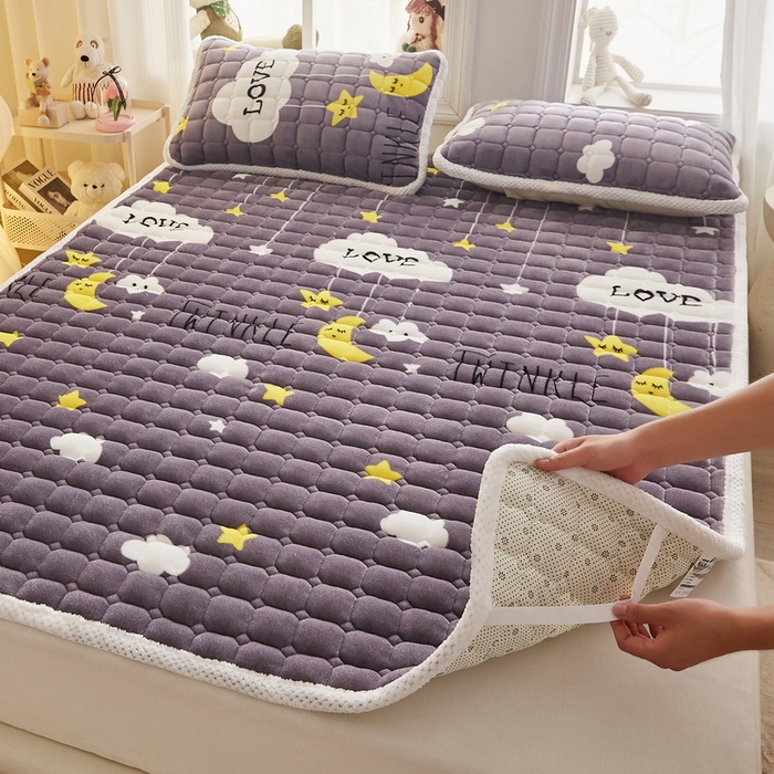 91家纺网 家纺一手货源 找家纺 东宇床垫 2024新款牛奶绒床褥大床 晚安