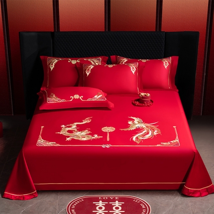 91家纺网 家纺一手货源 找家纺 （总）千禧家纺 2025新款长绒棉绣花婚庆三件套