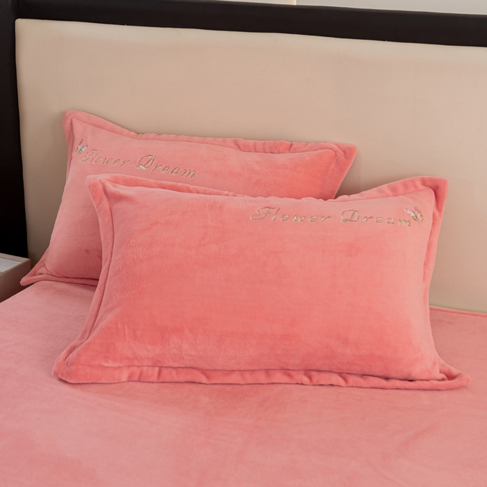 91家纺网 家纺一手货源 找家纺 晶缦家纺 2024新款高克重牛奶绒刺绣花四件套 花仙子-玉粉