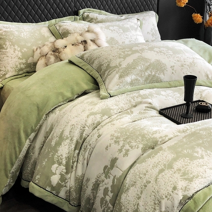 漫调家纺 2024新款轻奢立体着色雕花绒牛奶绒四件套 绿野仙踪