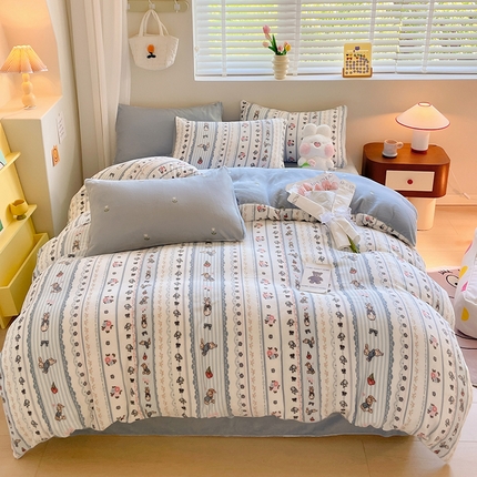 91家纺网 家纺一手货源 找家纺 （总）三朵家纺 2024新款牛奶绒混搭系列四件套