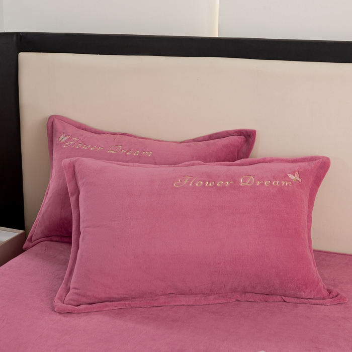 91家纺网 家纺一手货源 找家纺 晶缦家纺 2024新款高克重牛奶绒刺绣花四件套 花仙子-豆沙